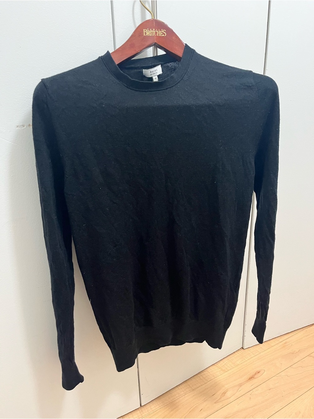 Reiss Black Crewneck Sweater merino wool - Men's M